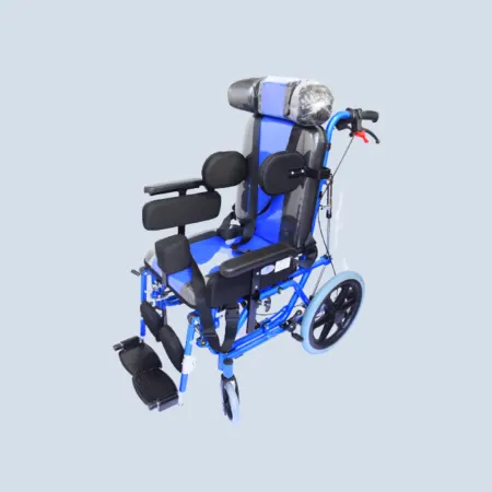 Cerebral palsy wheelchair with adjustable seat and supportive design